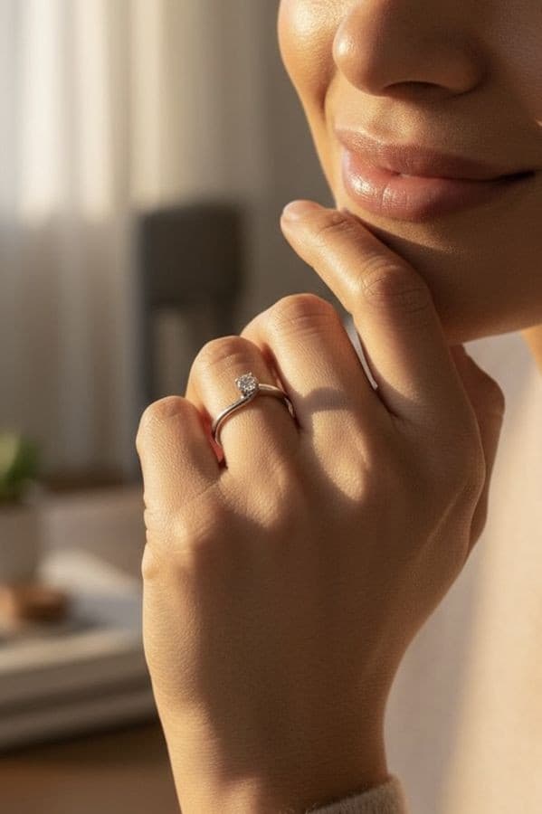 SOLITAIRE DIAMANT 0.35 CARAT — vue 2