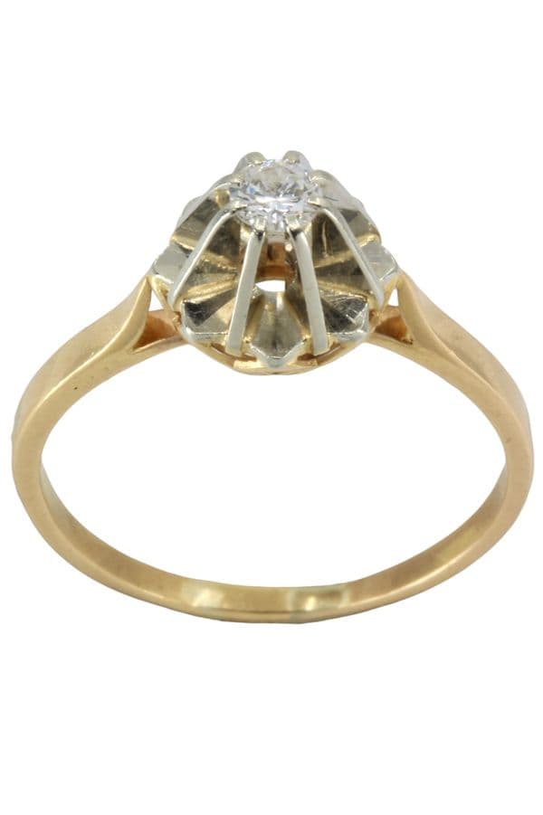SOLITAIRE ANCIEN DIAMANT 0.15 CARAT — vue 1