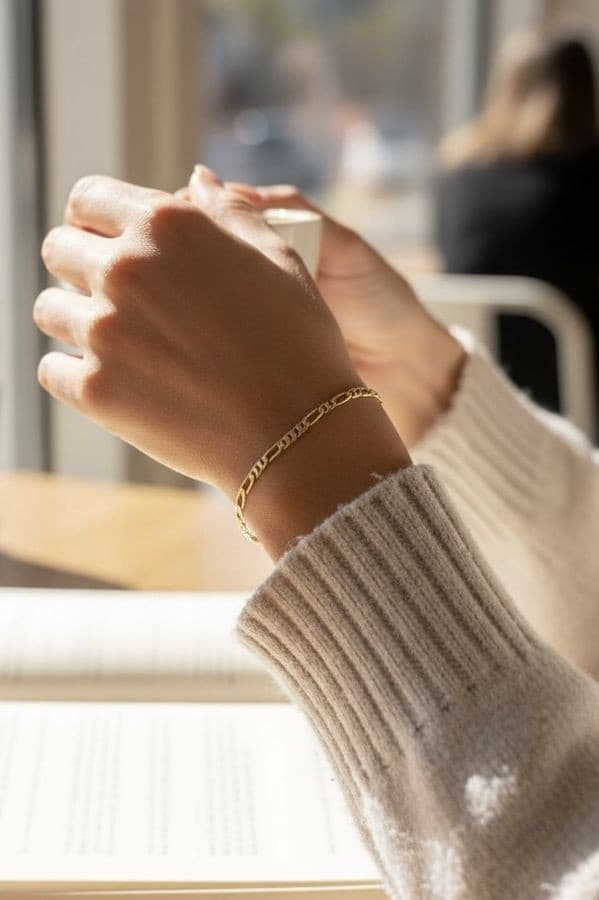 BRACELET MAILLE FIGARO ALTERNEE — vue 2