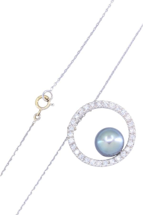 COLLIER PERLE ET DIAMANTS — vue 3