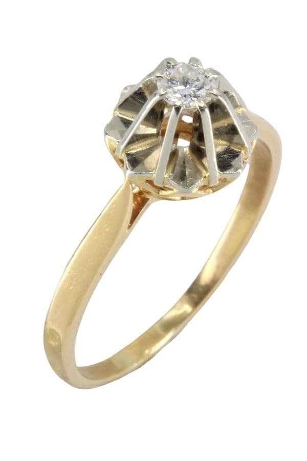 SOLITAIRE ANCIEN DIAMANT 0.15 CARAT — vue 4