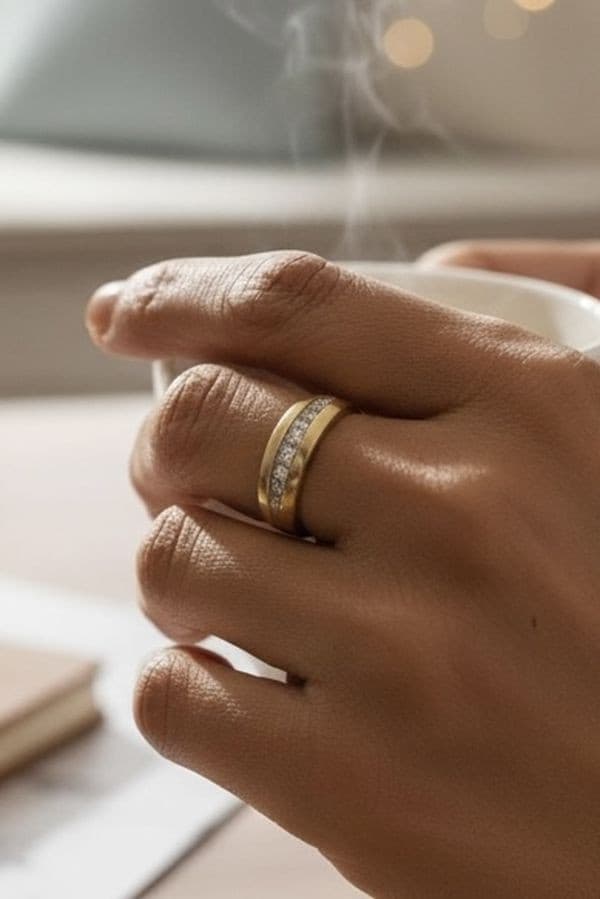 BAGUE JONC DIAMANTS — vue 2