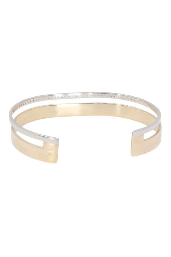 BRACELET JONC 2 ORS DIAMANTS — vue 3