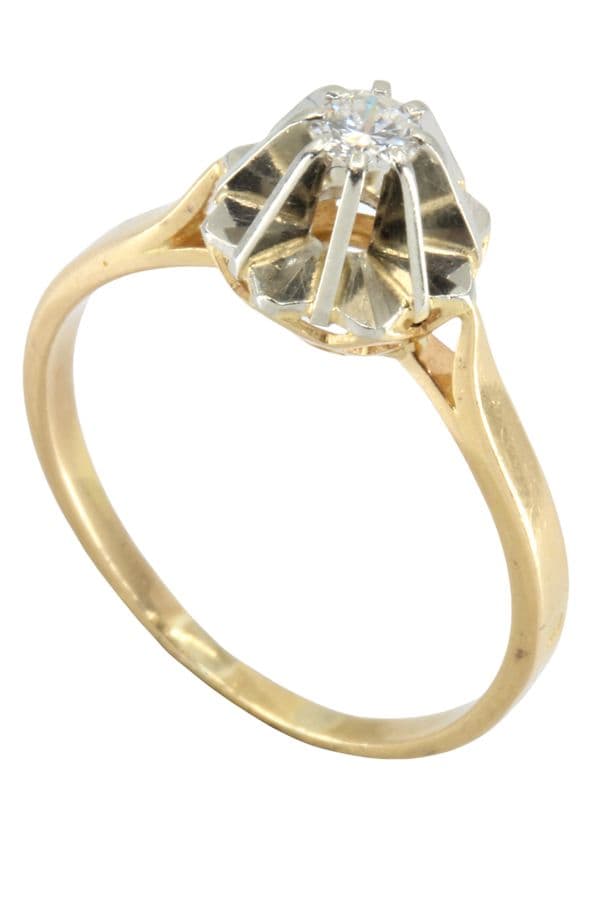 SOLITAIRE ANCIEN DIAMANT 0.15 CARAT — vue 5