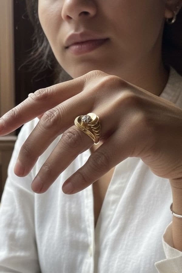 BAGUE DIAMANT 1950' — vue 2