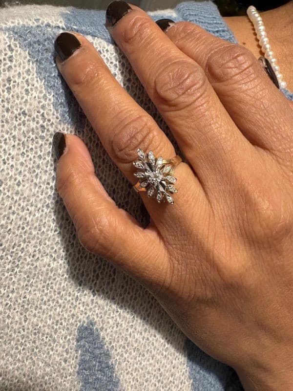 BAGUE MARQUISE DIAMANTS — vue 2