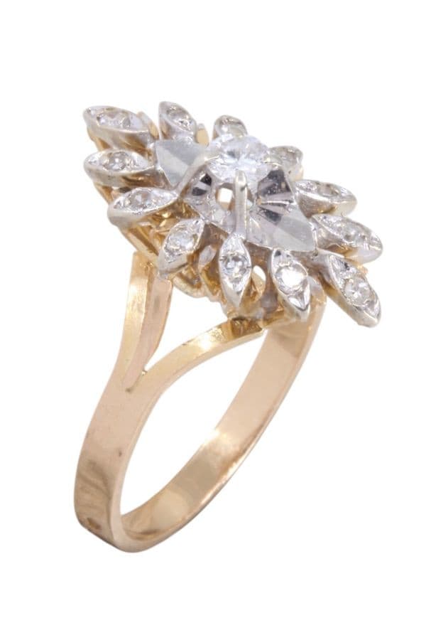 BAGUE MARQUISE DIAMANTS — vue 3
