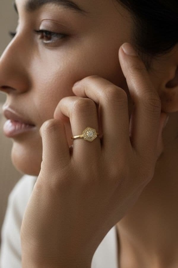 BAGUE MODERNE DIAMANTS — vue 2