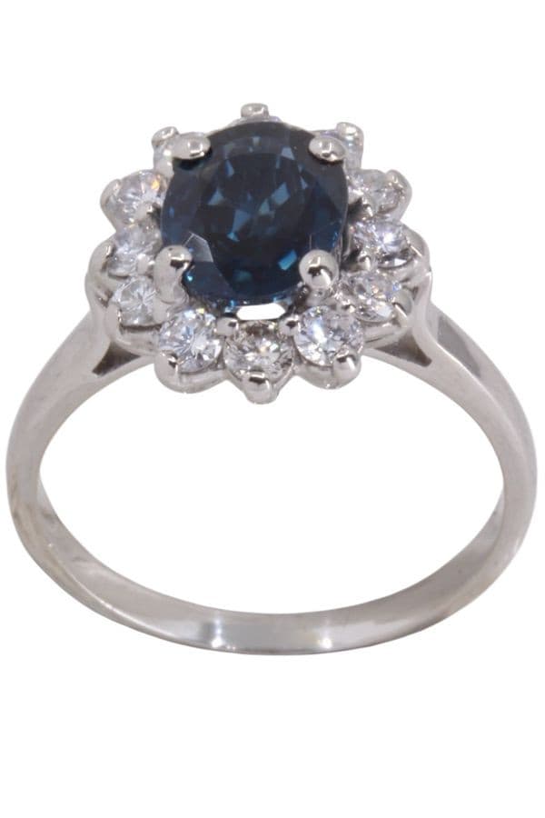 BAGUE MARGUERITE SAPHIR ET DIAMANTS — vue 1