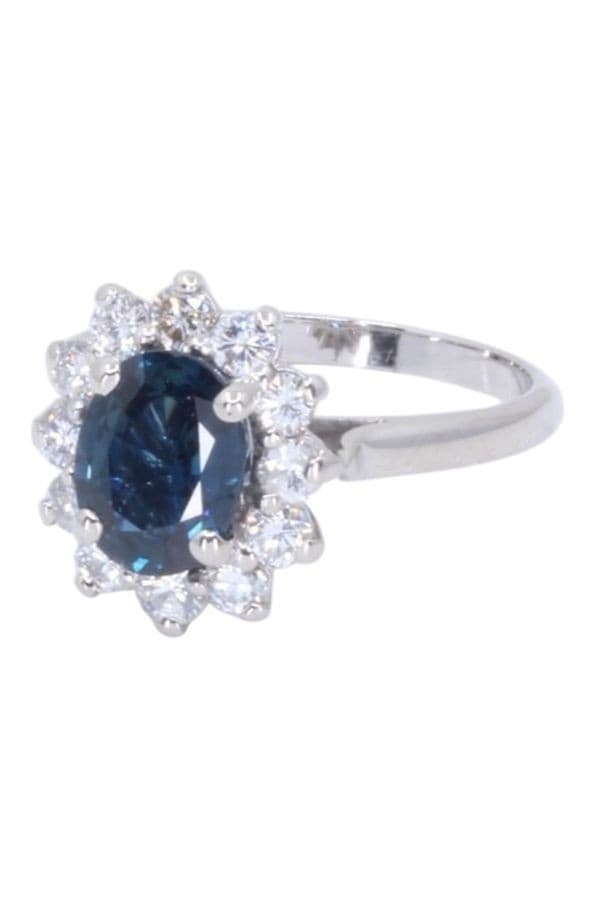 BAGUE MARGUERITE SAPHIR ET DIAMANTS — vue 5