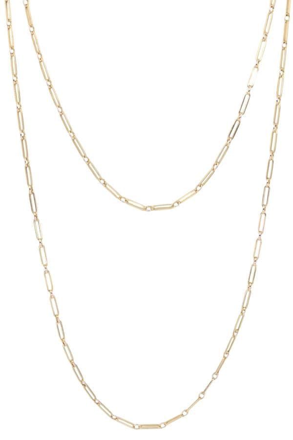 SAUTOIR ANCIEN MAILLE RECTANGLE