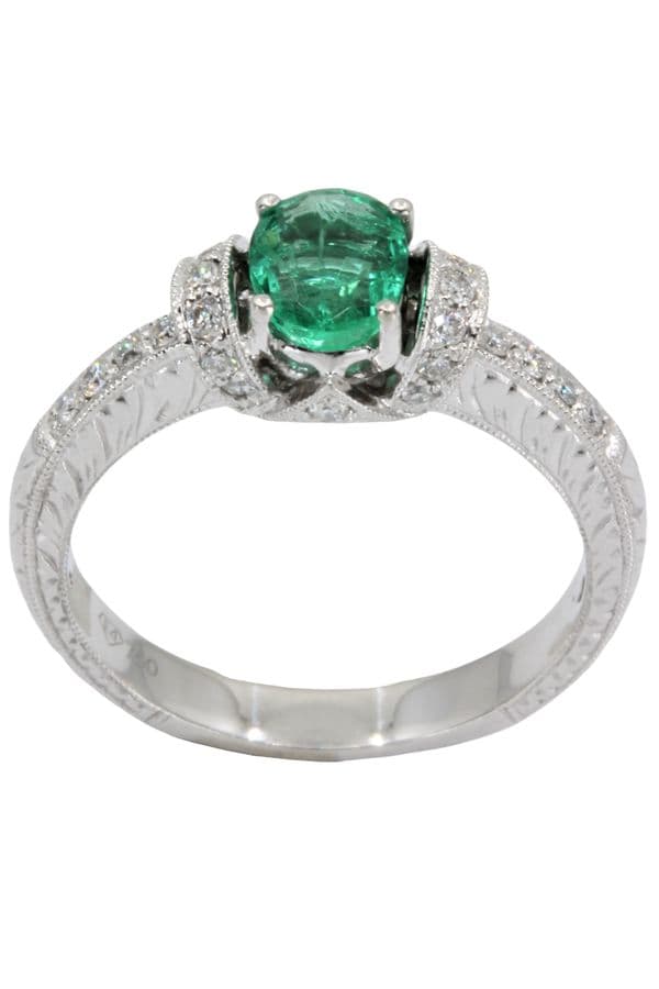 BAGUE MODERNE EMERAUDE — vue 1