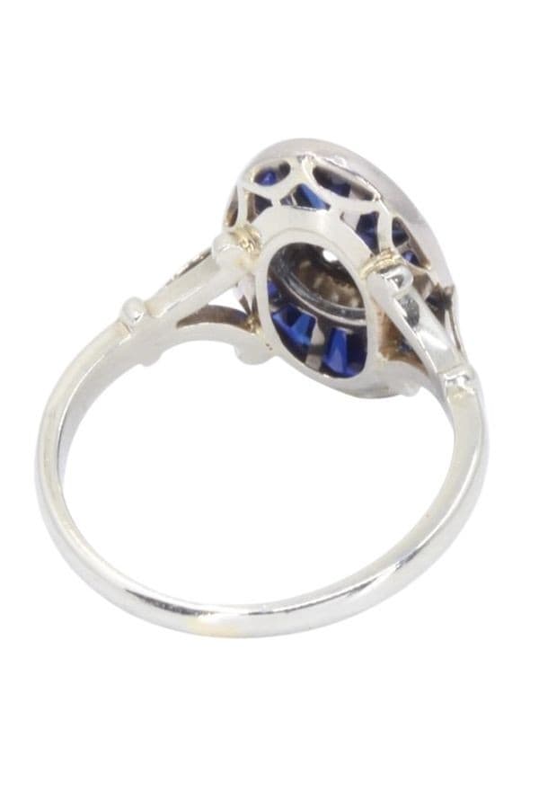 BAGUE ART-DÉCO SAPHIRS ET DIAMANTS — vue 6