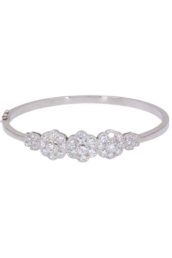 BRACELET JONC FLEURS DIAMANTS