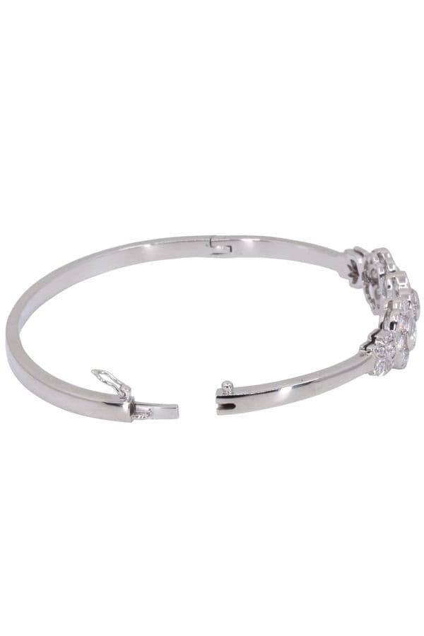 BRACELET JONC FLEURS DIAMANTS — vue 3