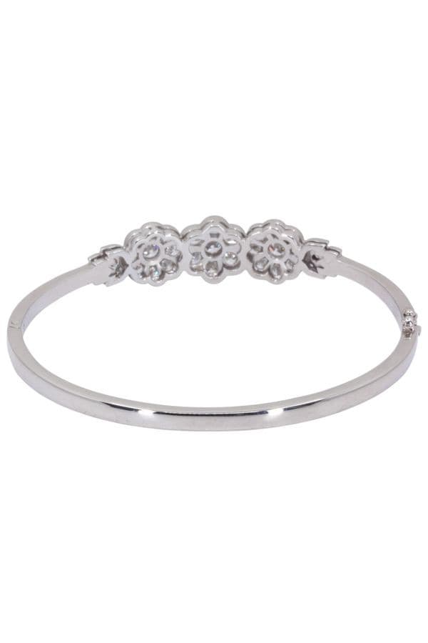 BRACELET JONC FLEURS DIAMANTS — vue 4