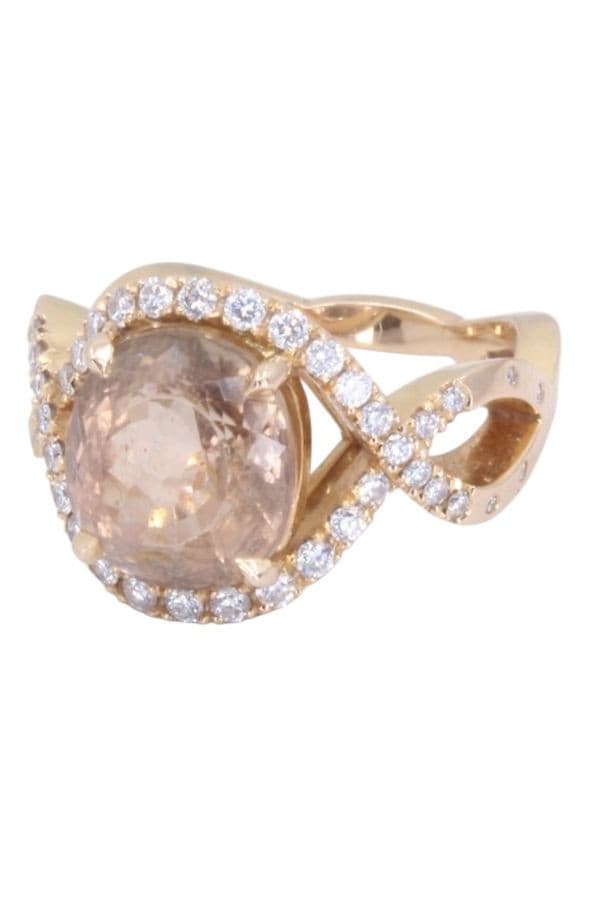 BAGUE MODERNE QUARTZ ET DIAMANTS — vue 5