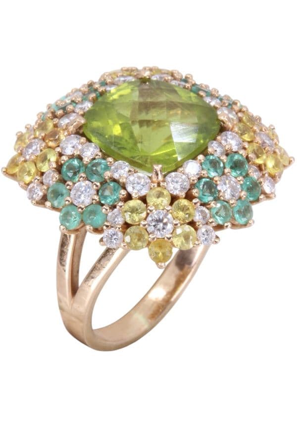 BAGUE COCKTAIL PERIDOT — vue 3