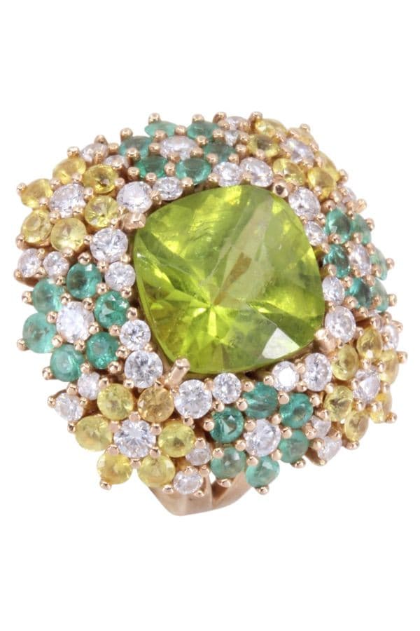 BAGUE COCKTAIL PERIDOT — vue 4