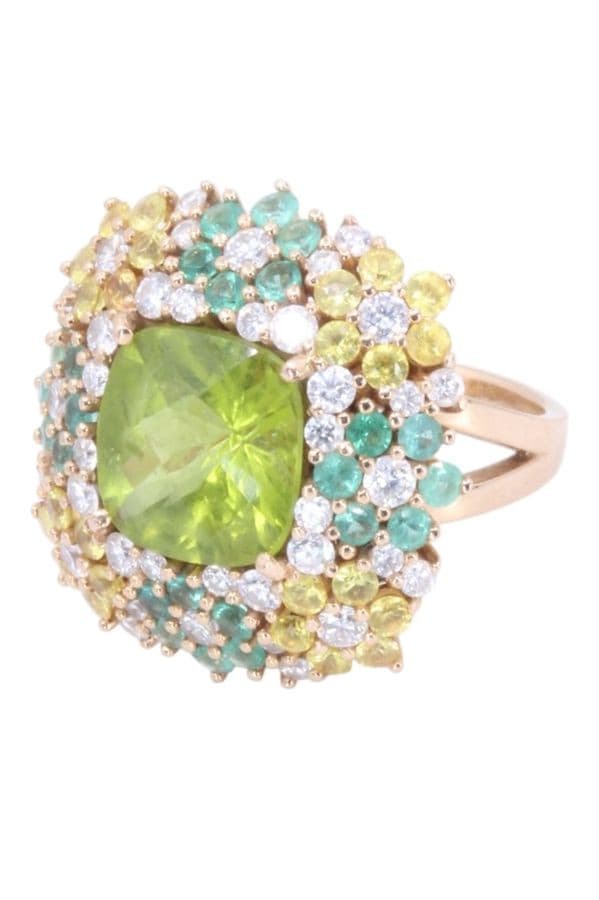 BAGUE COCKTAIL PERIDOT — vue 5