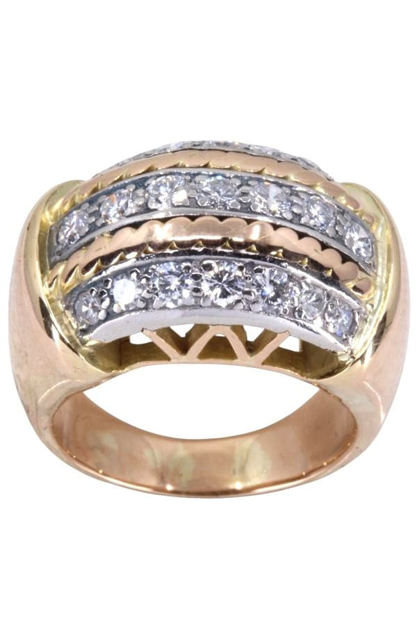 BAGUE BANDEAU DIAMANTS 1950'