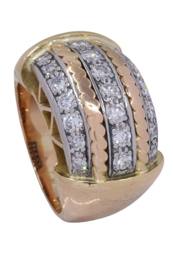BAGUE BANDEAU DIAMANTS 1950' — vue 4