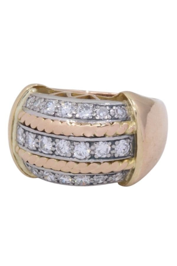 BAGUE BANDEAU DIAMANTS 1950' — vue 5