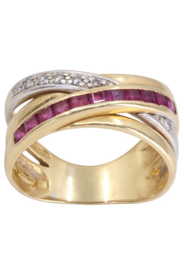 BAGUE RUBIS DIAMANTS