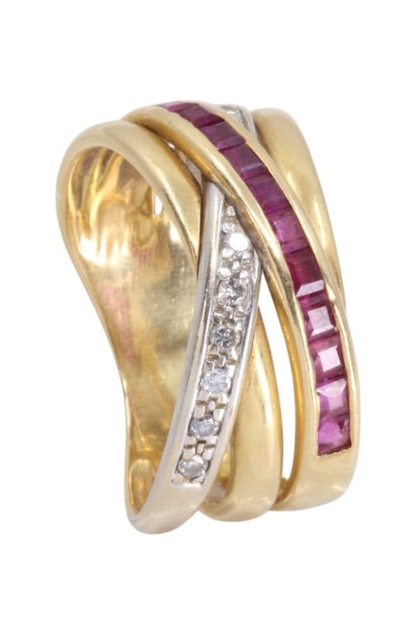 BAGUE RUBIS DIAMANTS — vue 4