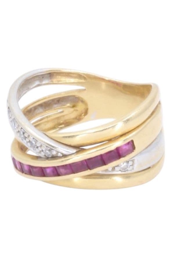 BAGUE RUBIS DIAMANTS — vue 5