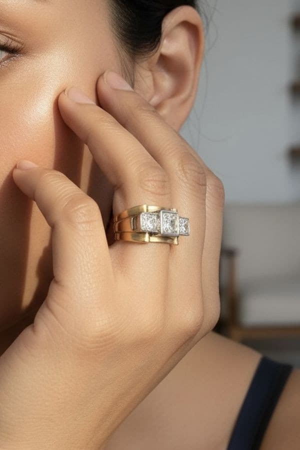 BAGUE TANK DIAMANTS — vue 2