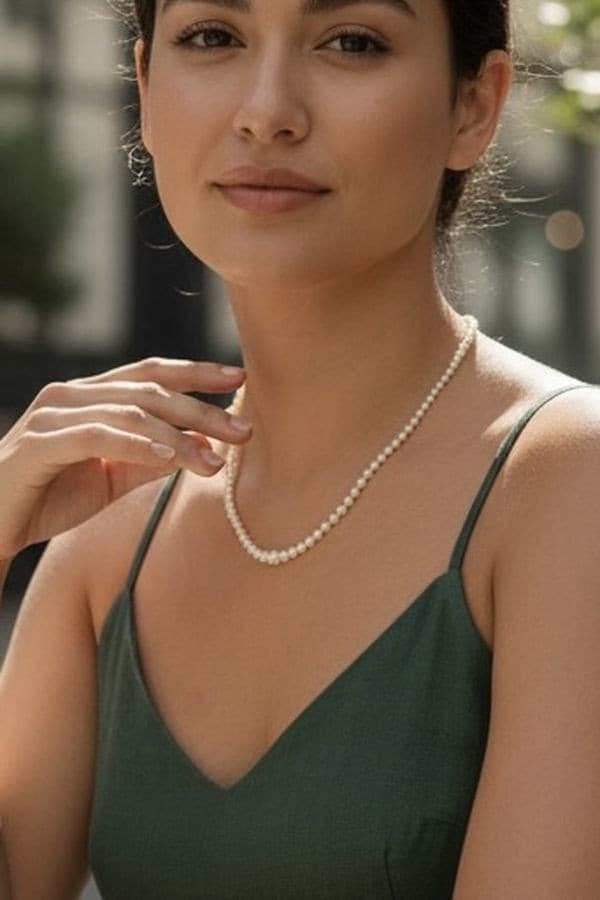 COLLIER DE PERLES EN CHUTE — vue 2
