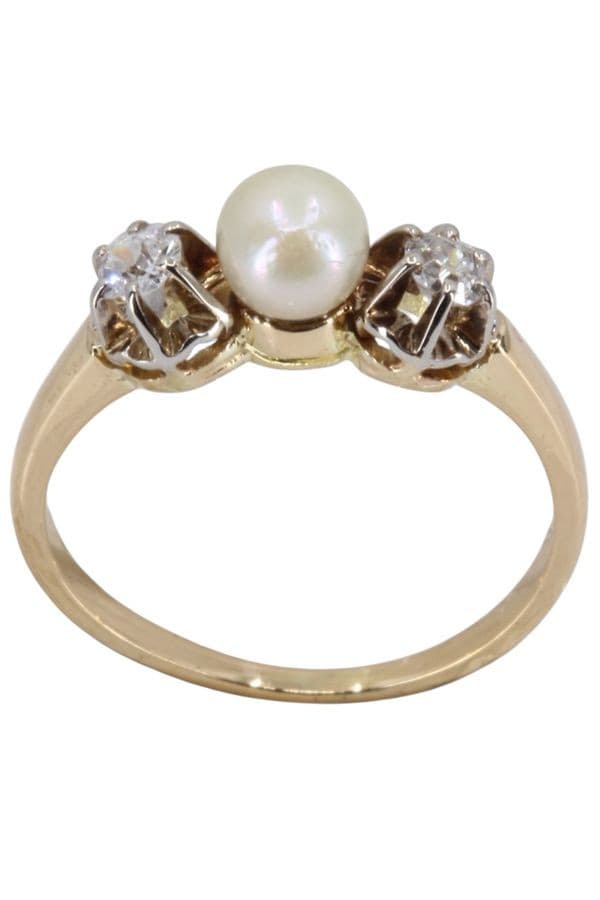 BAGUE JARRETIÈRE PERLE ET DIAMANTS — vue 1