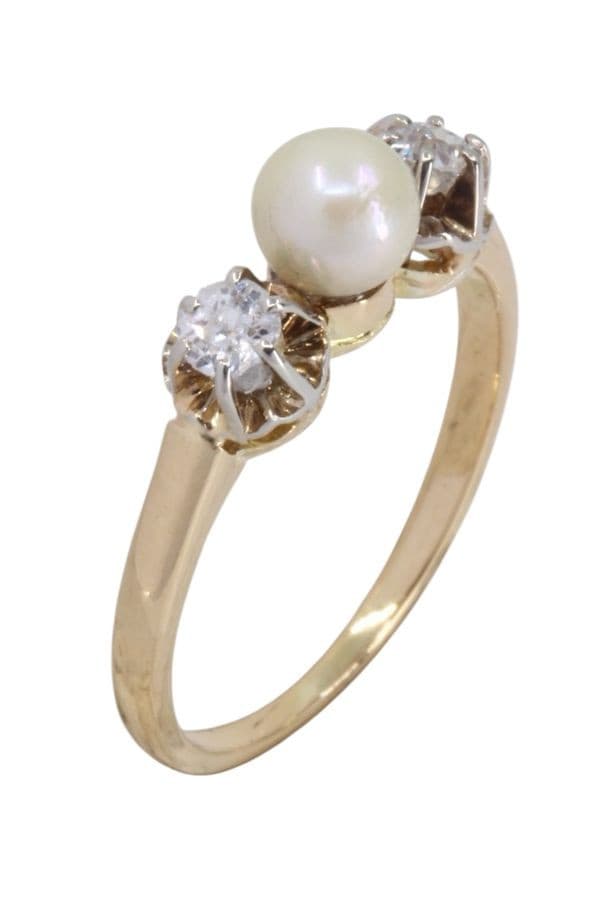 BAGUE JARRETIÈRE PERLE ET DIAMANTS — vue 3