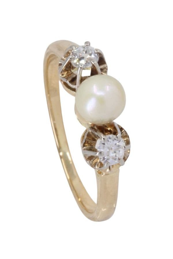 BAGUE JARRETIÈRE PERLE ET DIAMANTS — vue 4
