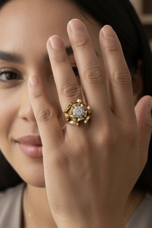 BAGUE DIAMANTS 1950' — vue 2
