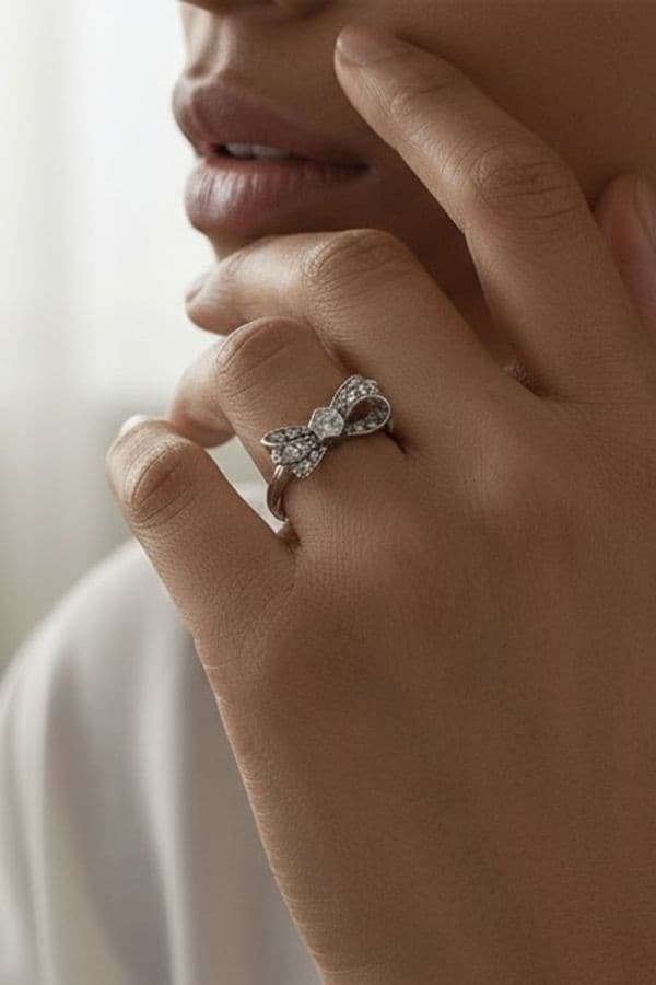 BAGUE NOEUD DIAMANTS — vue 2