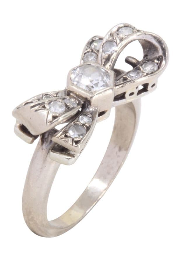 BAGUE NOEUD DIAMANTS — vue 3