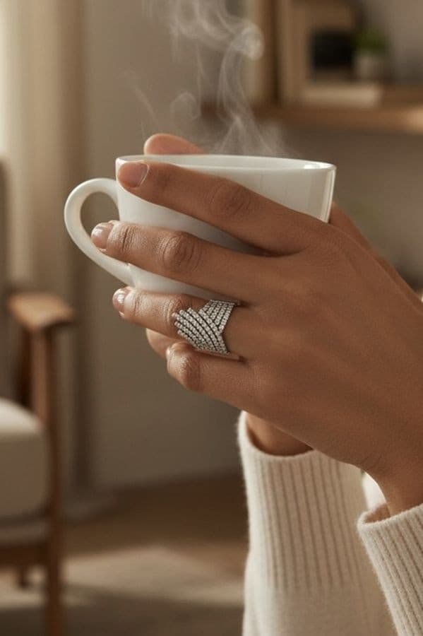 BAGUE PAVAGE DIAMANTS — vue 2