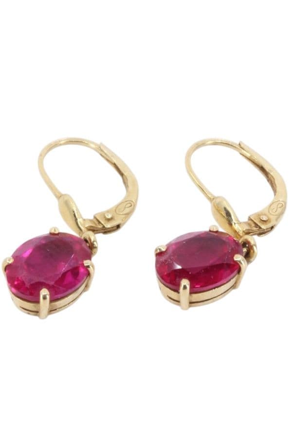 BOUCLES D'OREILLES PENDANTES RUBIS — vue 3