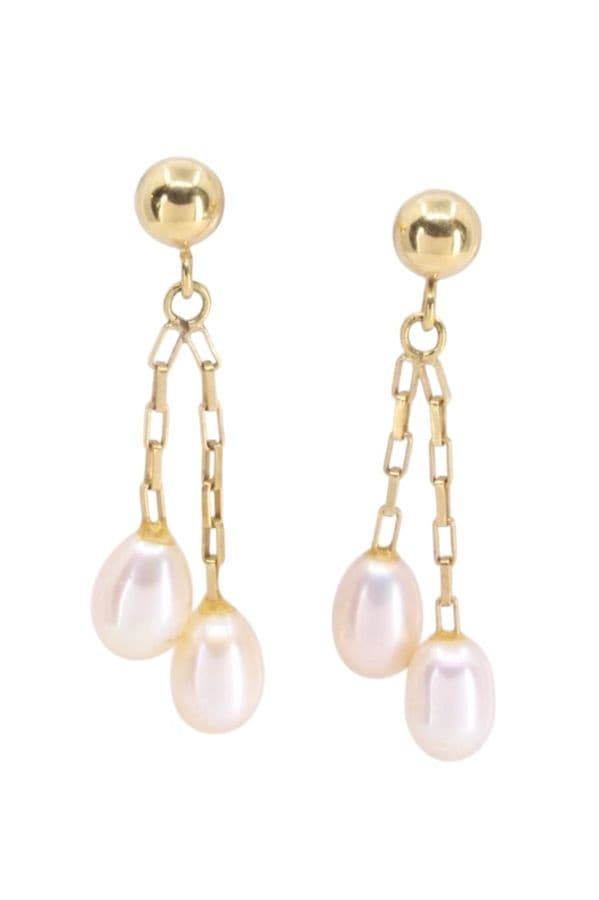 BOUCLES D'OREILLES PENDANTES PERLES — vue 1