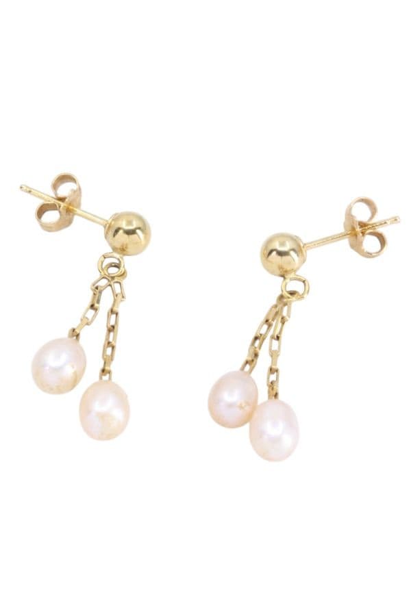 BOUCLES D'OREILLES PENDANTES PERLES — vue 3