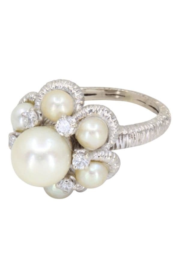 BAGUE PERLES ET DIAMANTS — vue 5
