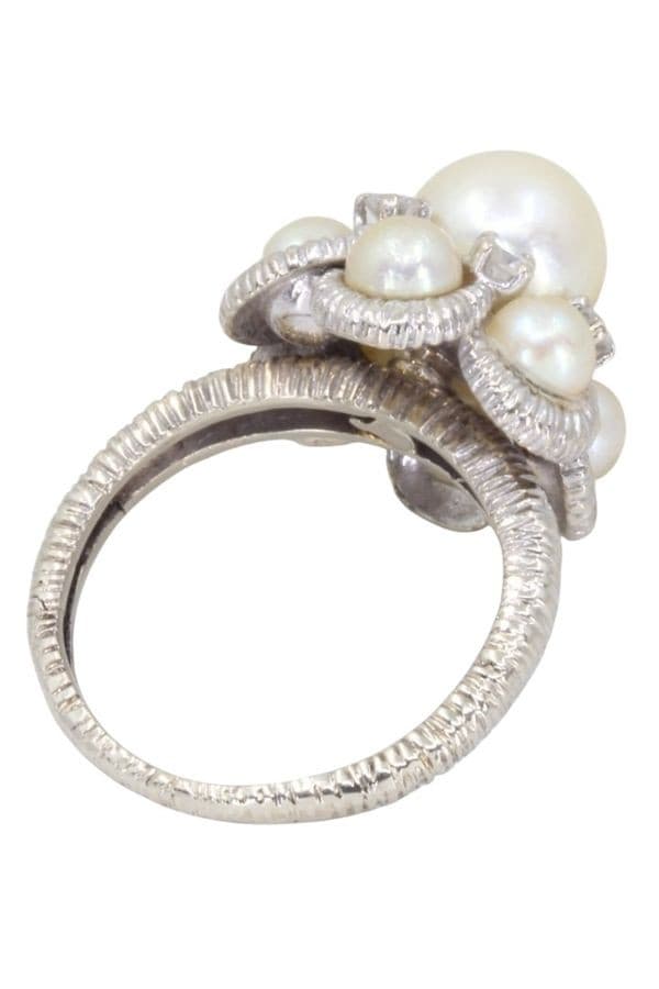 BAGUE PERLES ET DIAMANTS — vue 6