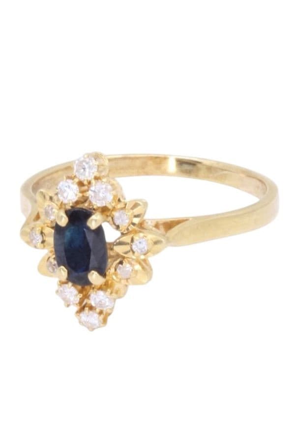 BAGUE MODERNE SAPHIR ET DIAMANTS — vue 5