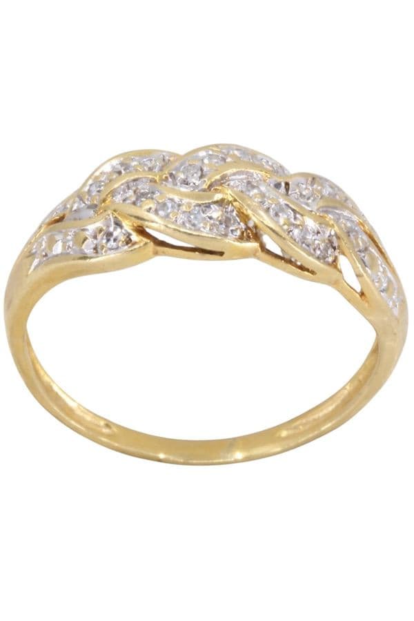 BAGUE TRESSÉE DIAMANTS — vue 1