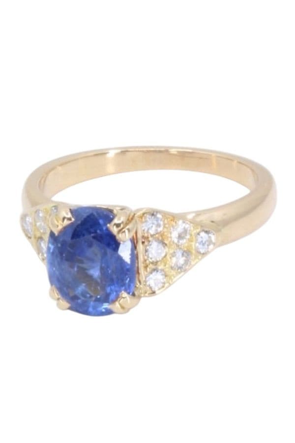 BAGUE MODERNE SAPHIR ET DIAMANTS — vue 5