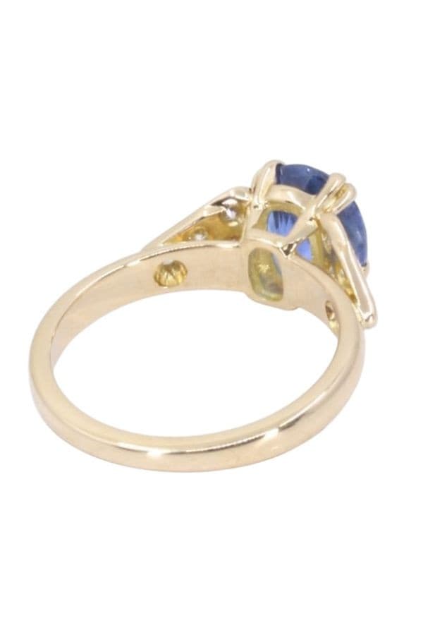 BAGUE MODERNE SAPHIR ET DIAMANTS — vue 6