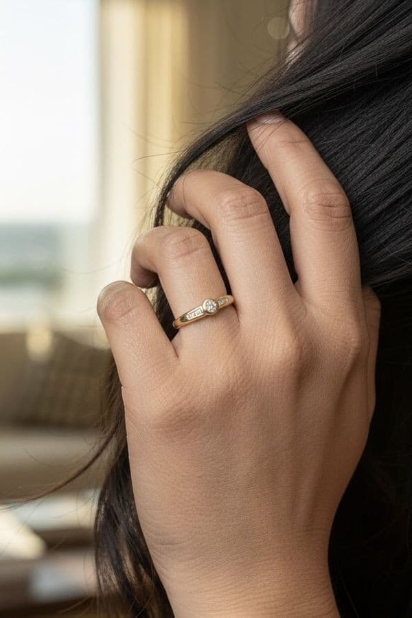 BAGUE STYLE SOLITAIRE DIAMANTS — vue 2