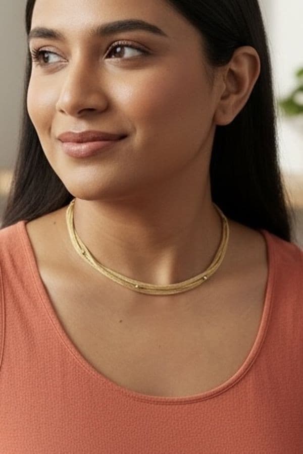 COLLIER ANCIEN MAILLE TRESSÉE — vue 2